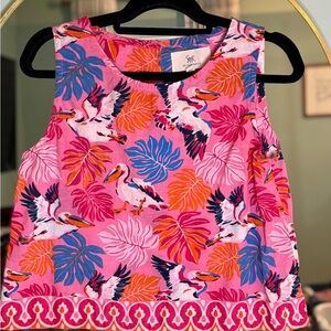 Printfresh Pink and Blue Tropical Print Top